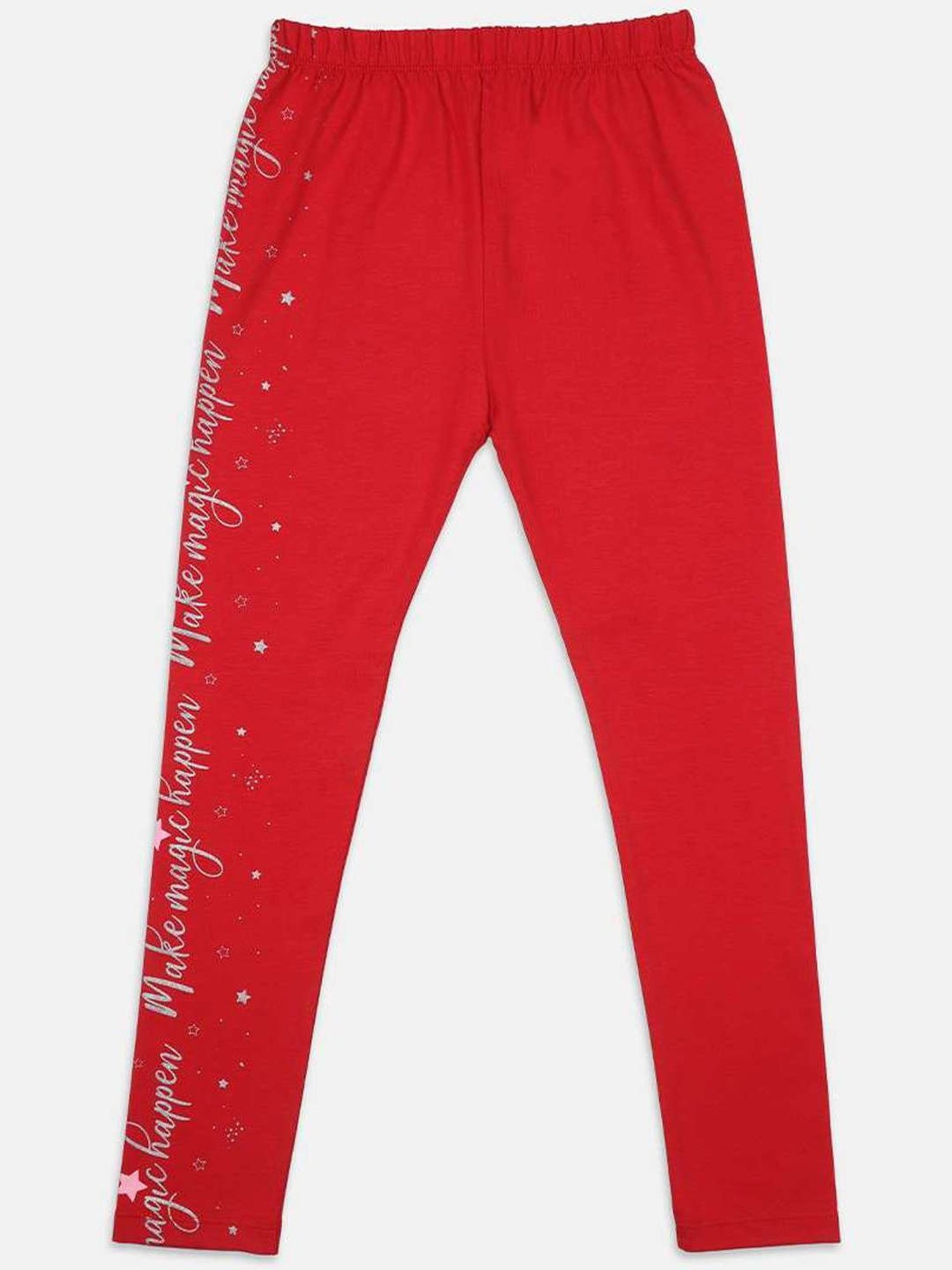 NINS MODA Kids Red Printed Leggings