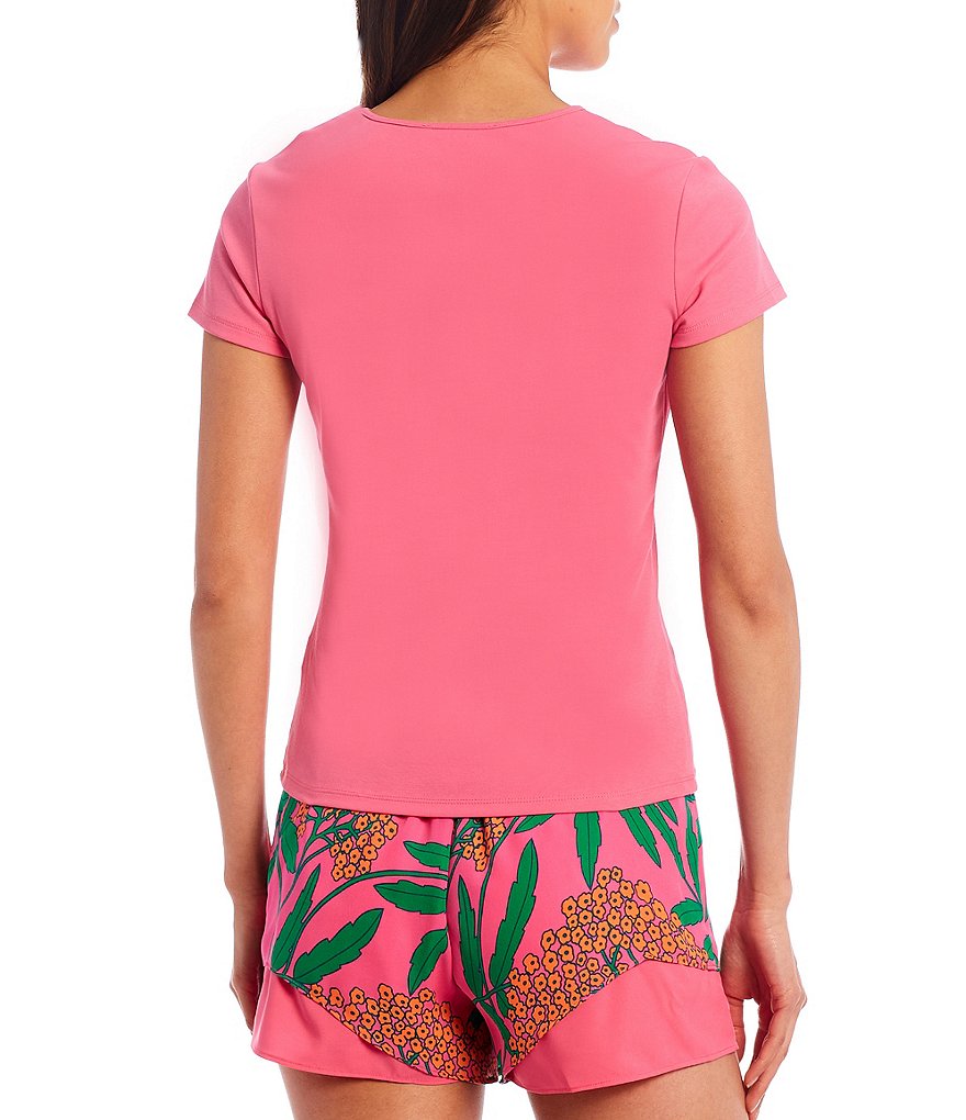 Julie Brown Alro Short Sleeve Coordinating Round Neck Knit Top