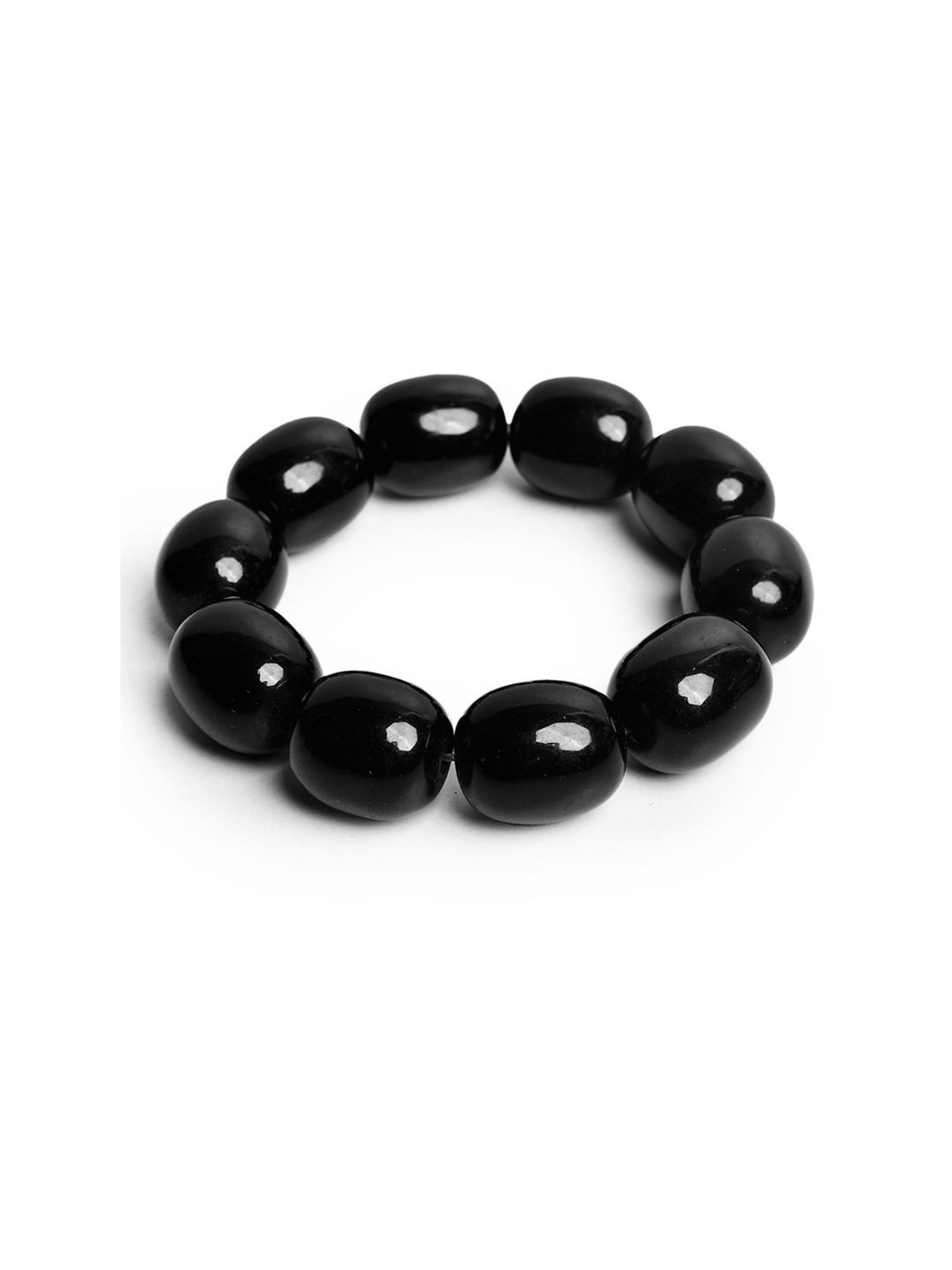 IMLI STREET Black Artificial Stone Stretchable Bracelet for Women