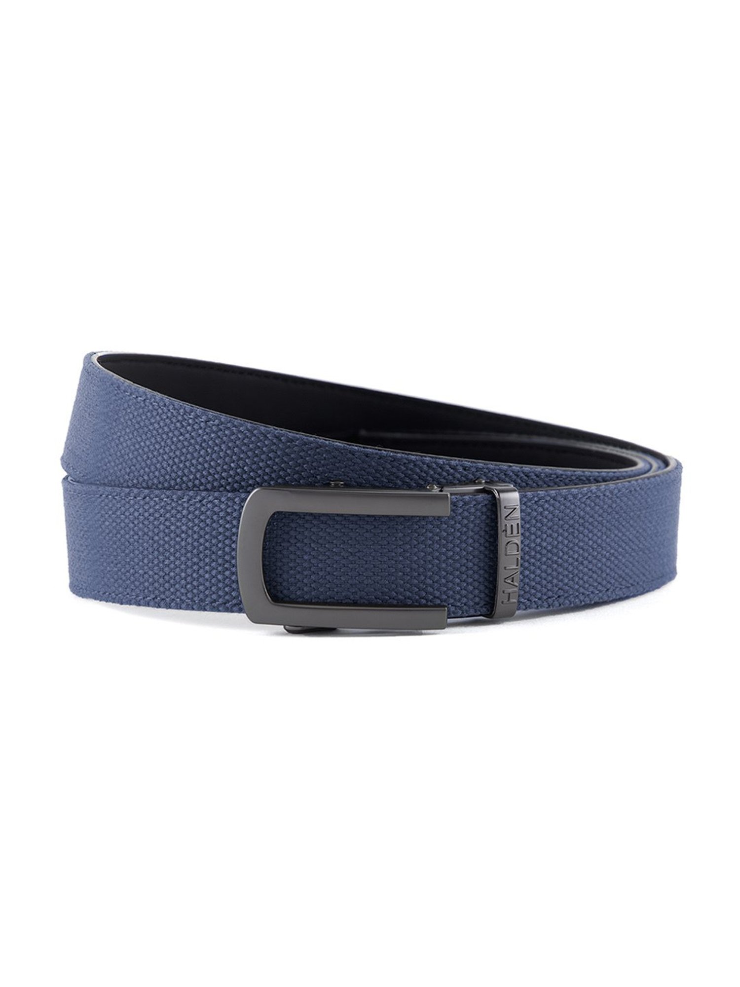 Halden Blue Woven Casual Belt With Classic Black Matt Buckle