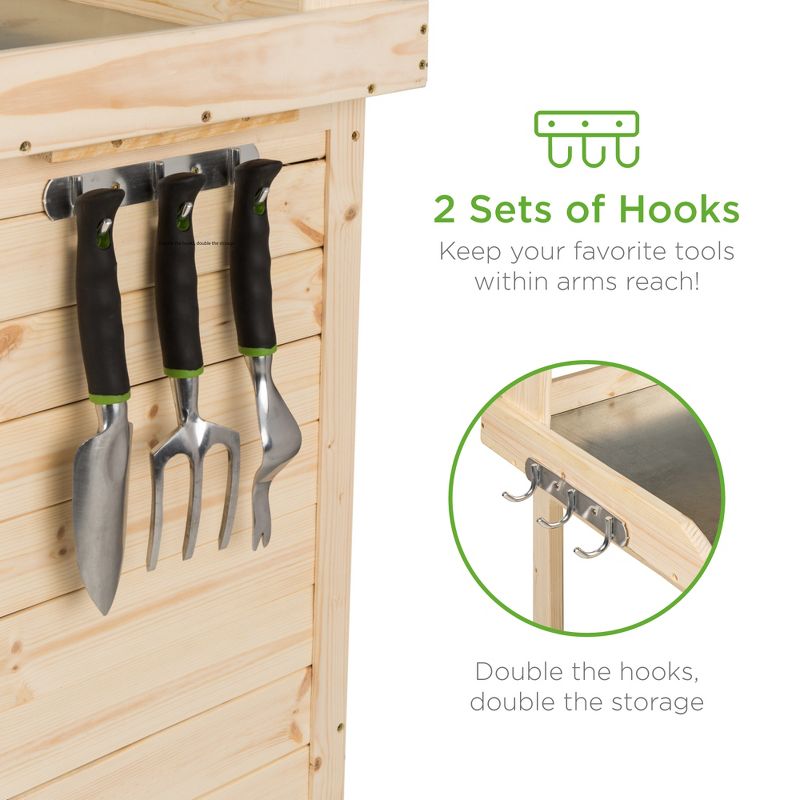 Galvanized Potting Bench Gray - Poly-Tex