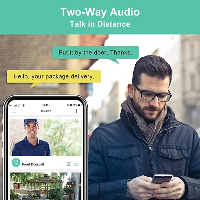 WiFi Video Doorbell Camera  Wireless Doorbell Camera with Chime 1080P HD 2Way Audio Motion Detection IP65 Waterproof Cloud Storage and 32GB SD Card Included