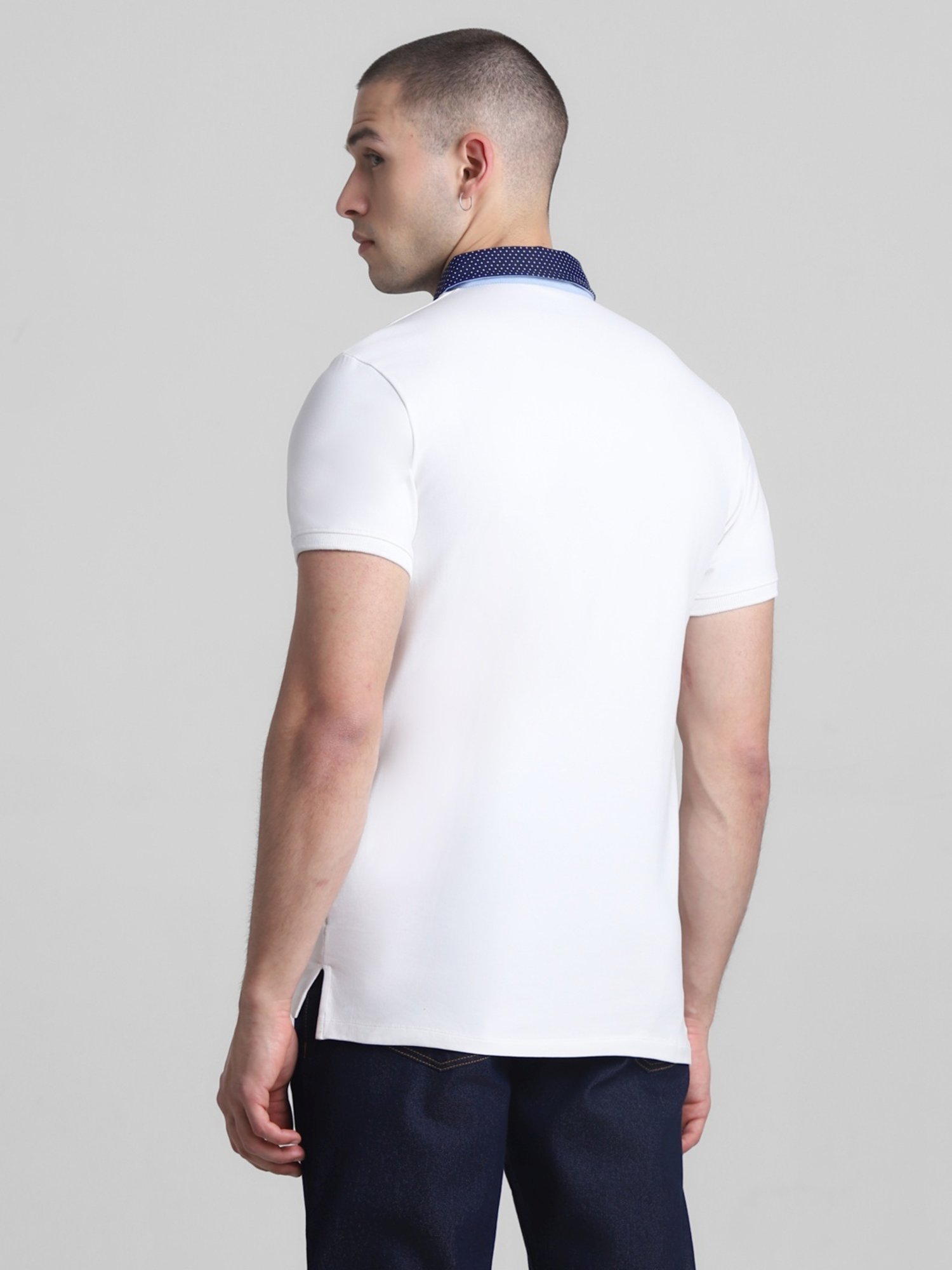 Jack & Jones Cloud Dancer Cotton Slim Fit Polo T-Shirt