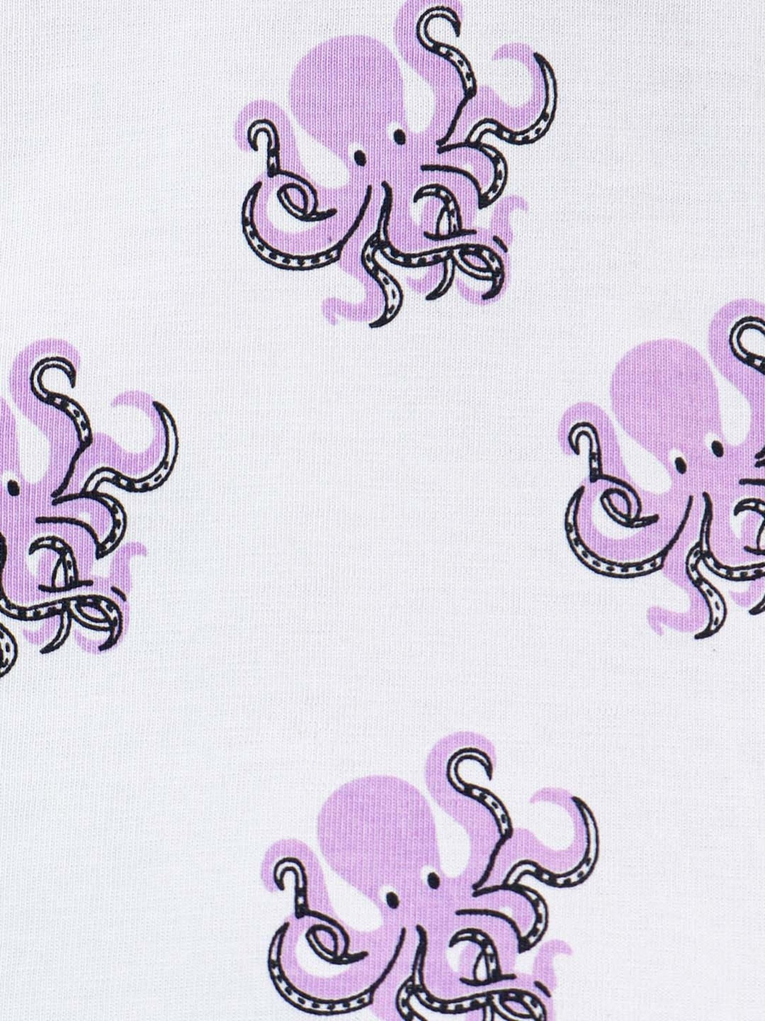 Nite Flite Boys White & Purple Cotton Printed Shirt Set