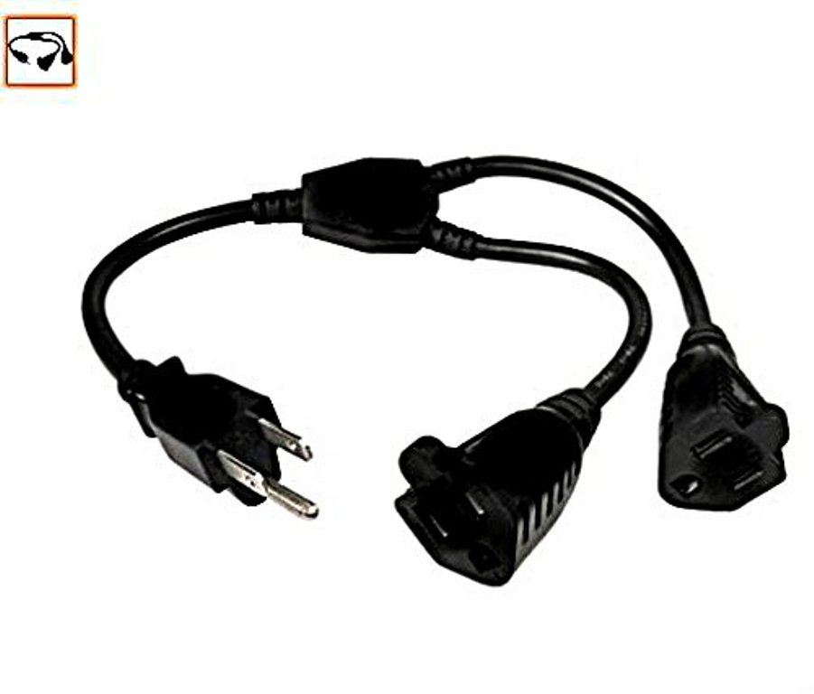 Nexhi&reg; PWR-PSLIB-2 Outlet Xtender Power Cord Splitter premium cable - Nexhi &trade;