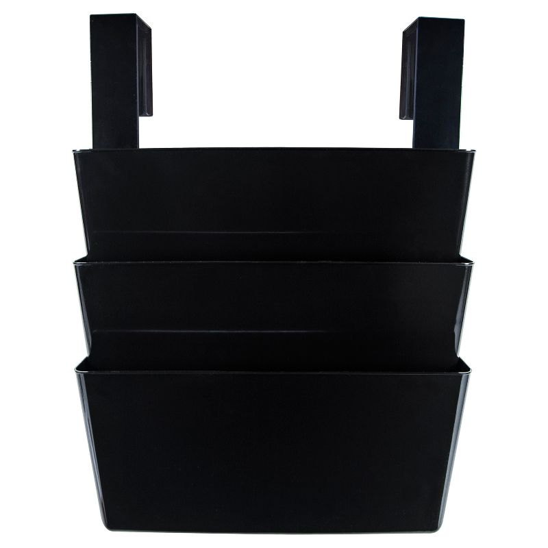 Storex 4pk Wall Pockets with Hangers Letter Size - Black