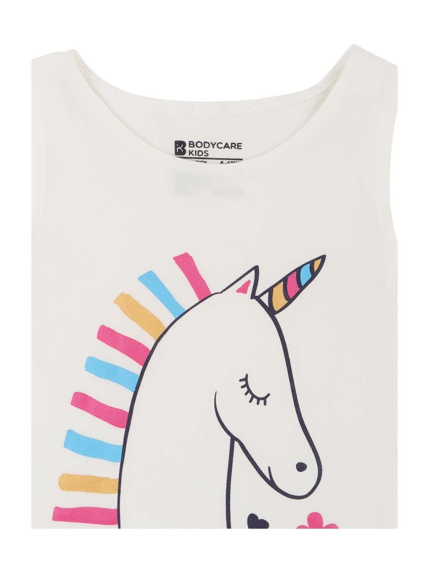 Bodycare Kids Off-White Cotton Printed Frock Dress