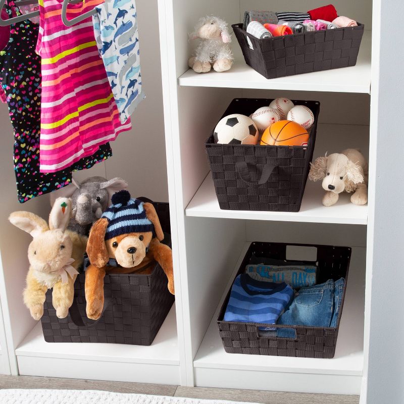 Simplify Small 10" Woven Storage Bin Brown