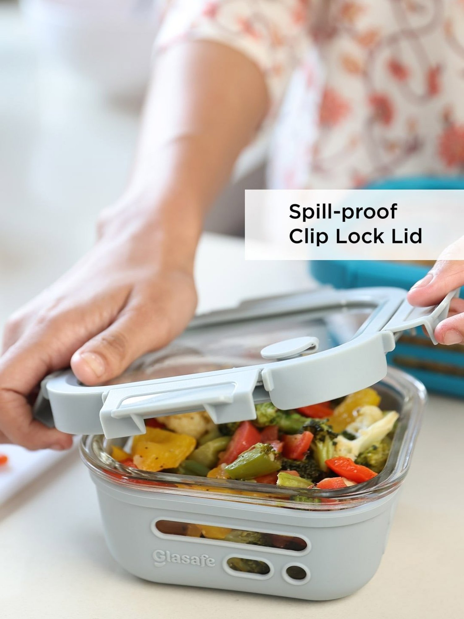 Glasafe Fresh Slate Grey Borosilicate Tiffin Combo