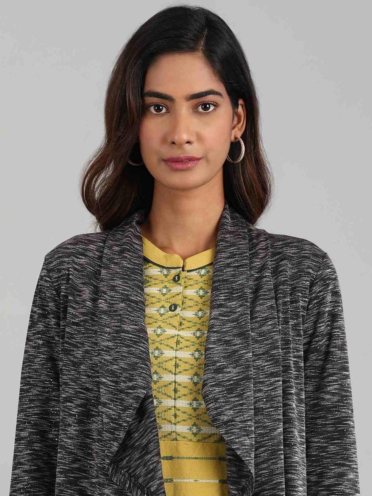 Aurelia Grey Printed Shrug