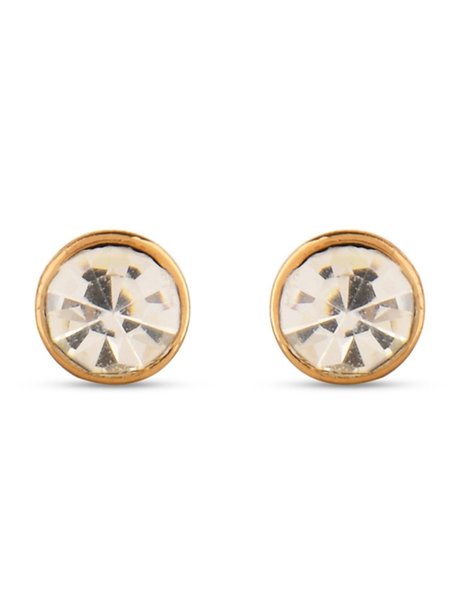 Toniq Classic Gold-Plated White Necklace & Earring Set for Women