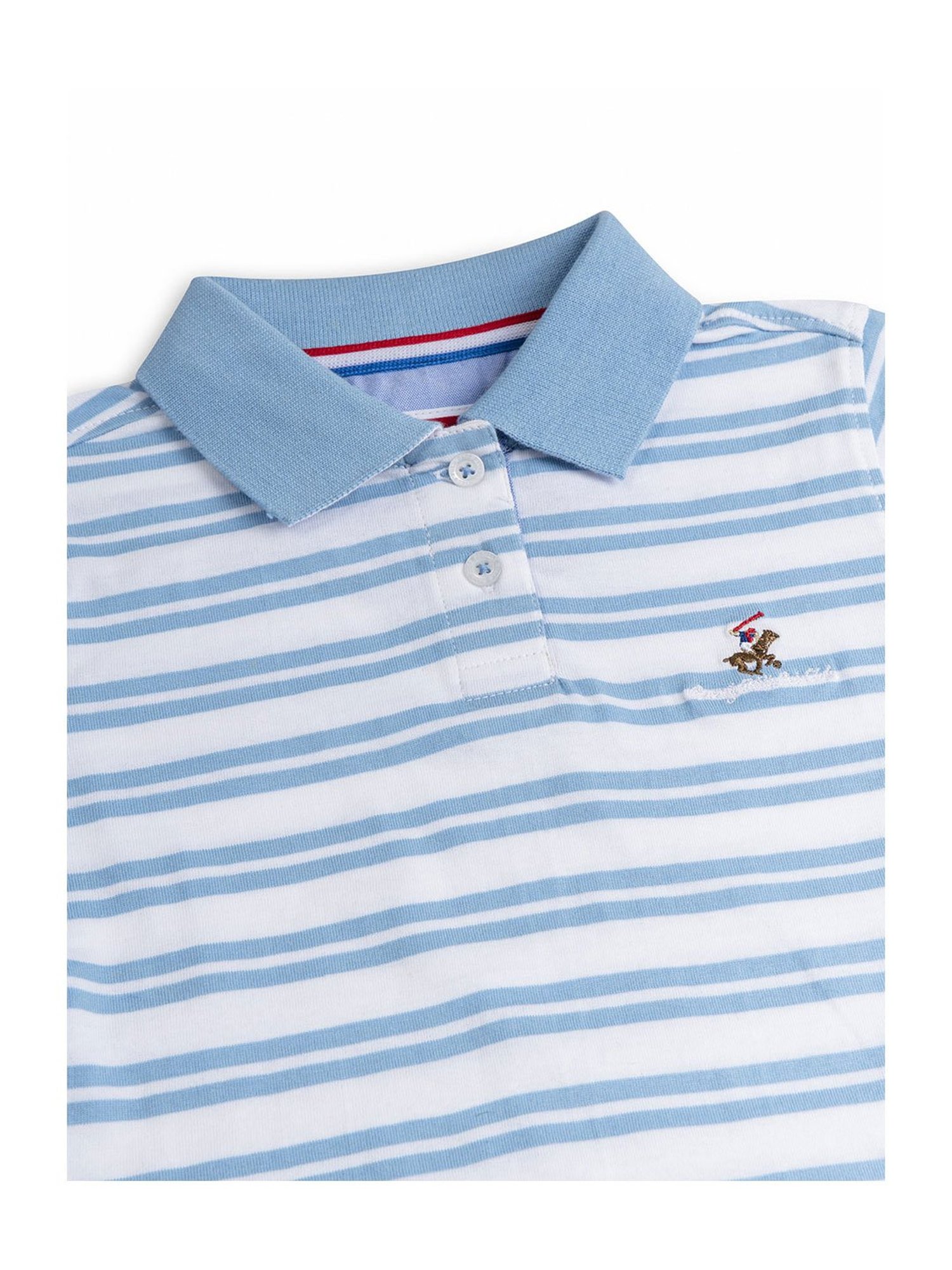 Beverly Hills Polo Club Kids Blue Striped Polo T-Shirt