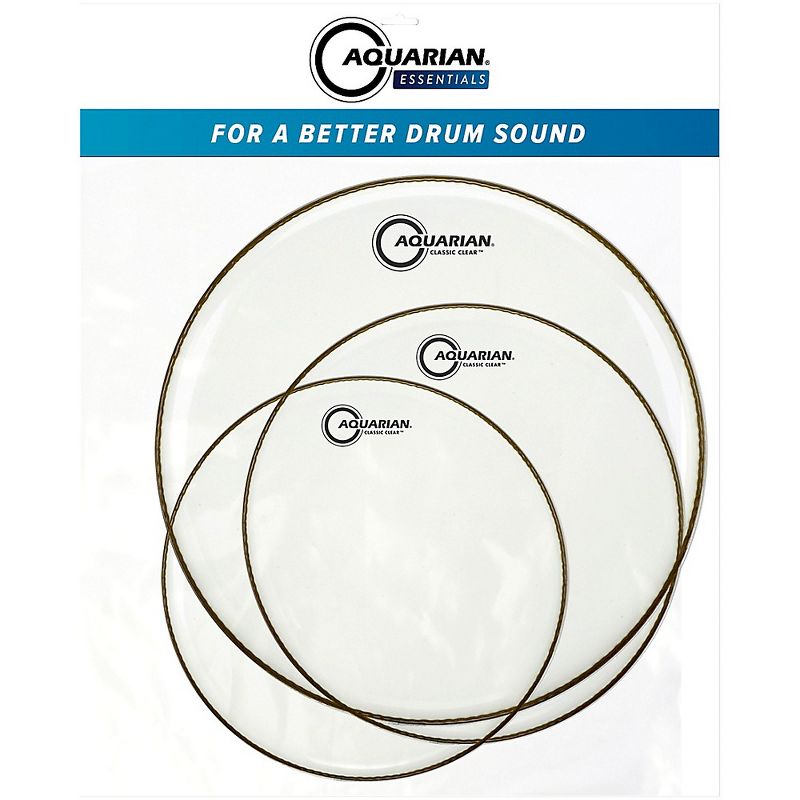 Aquarian Classic Clear Essentials Standard Tom Pack with Free Studio Rings