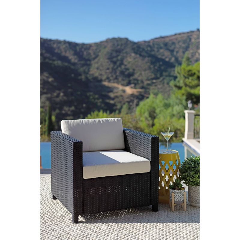 Alicia 4pc Outdoor Squared Wicker Sofa Set - Black - Coaster