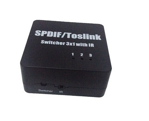 SPDIF TOSLINK Digital Optical Audio Switch Switcher Box 3x1 3 in 1 out