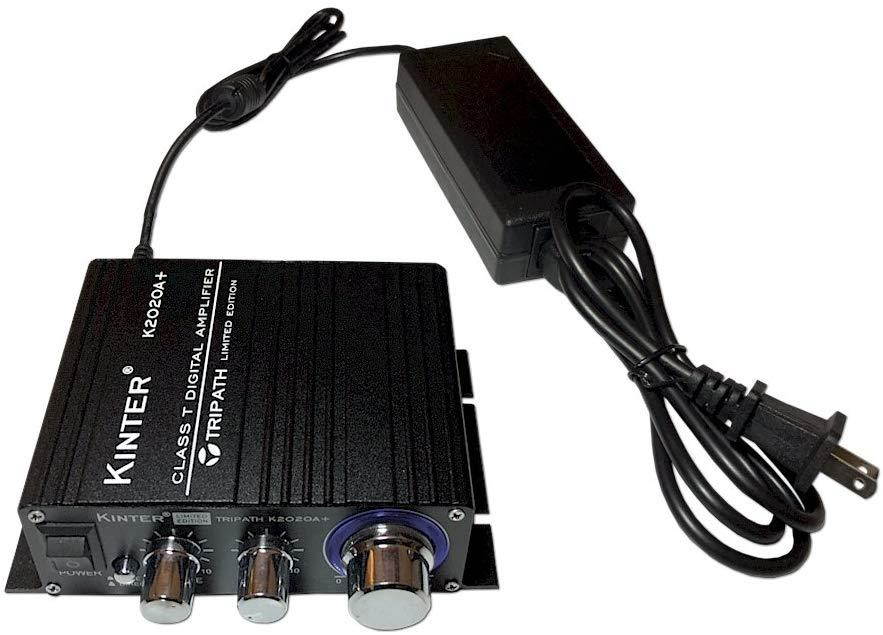 Kinter K2020A+ Limited Edition Original Tripath TA2020-020 Class-T Hi-Fi Audio Mini Amplifier with 12V 5A Power Supply Black