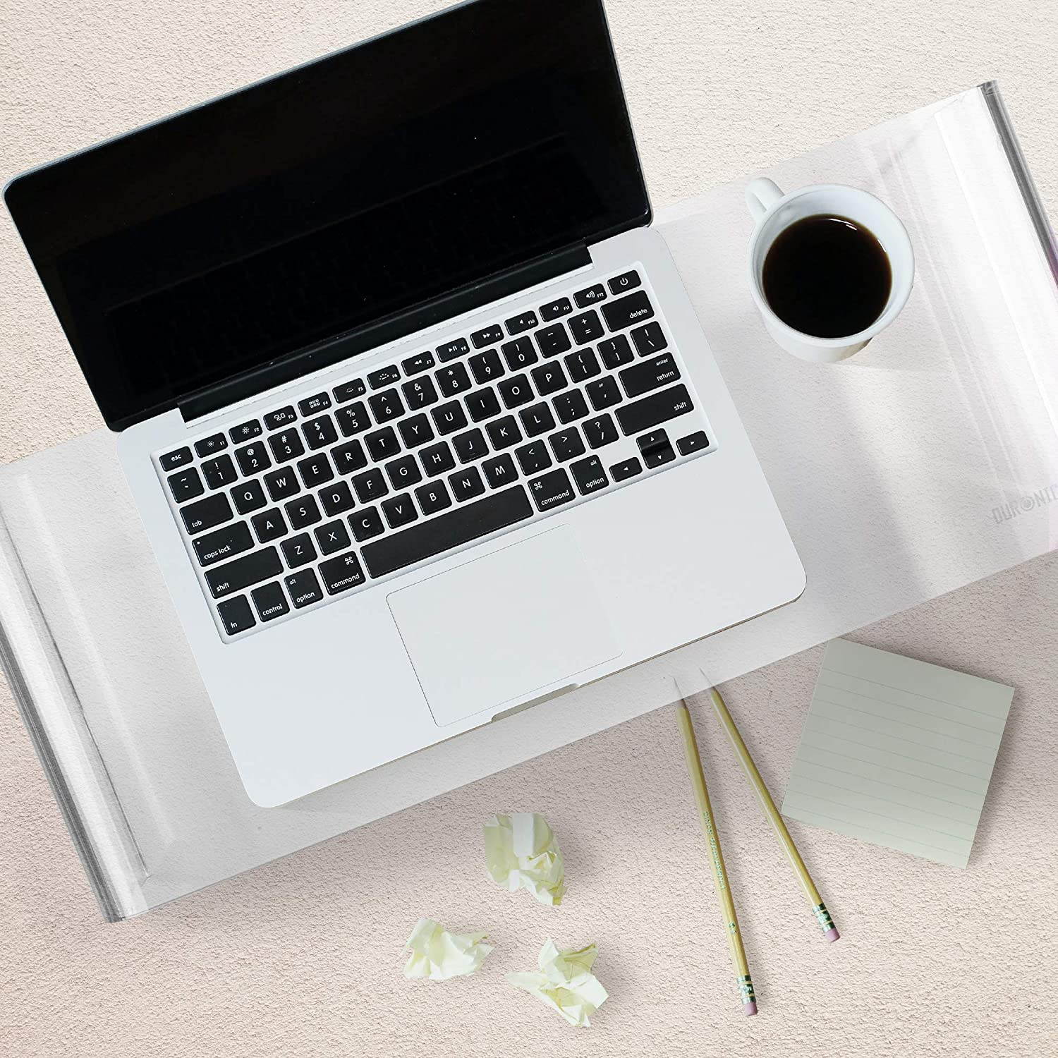 Duronic Monitor Stand DM053 | Screen Riser for Desktop | Clear Acrylic | Desk Support for a Laptop, TV Screen or PC Computer Monitor Screen | 30kg Capacity | 50cm x 20cm | For Home or Office