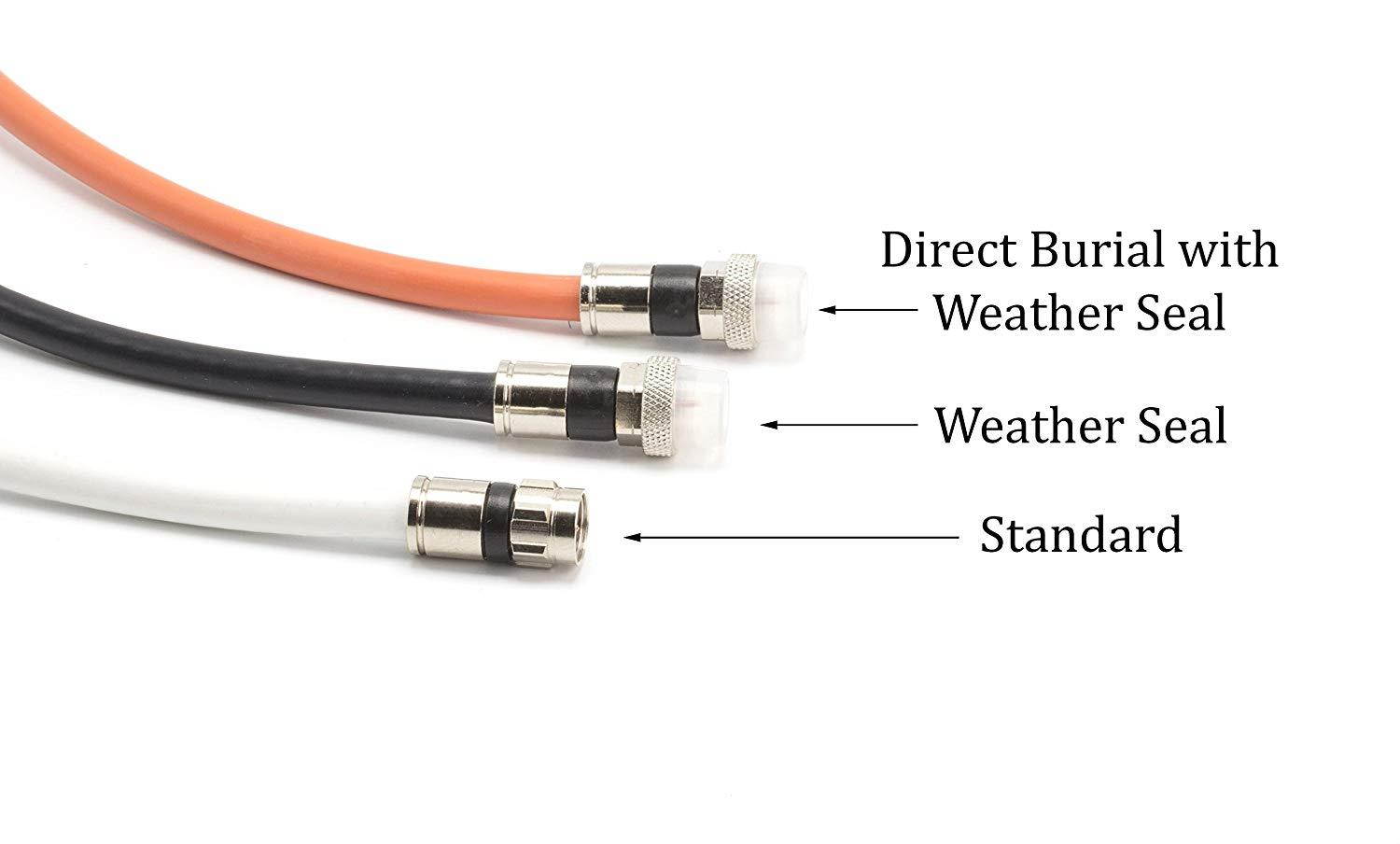 Direct Burial Wire DirecTV - RG6 Coaxial Cable 100FT |Orange| with WEATHER BOOT