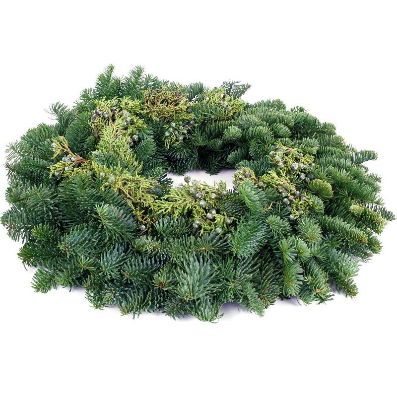 Live Fresh Cut Pacific Northwest Juniper 20" Wreath - Van Zyverden