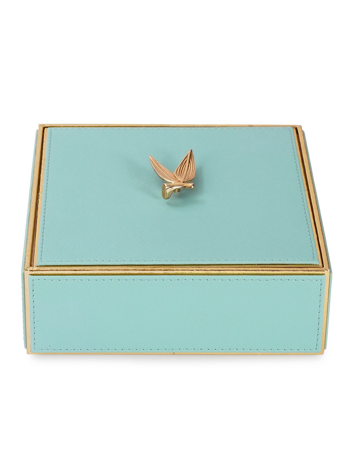 Pure Home and Living Blue Leather Storage Boxes