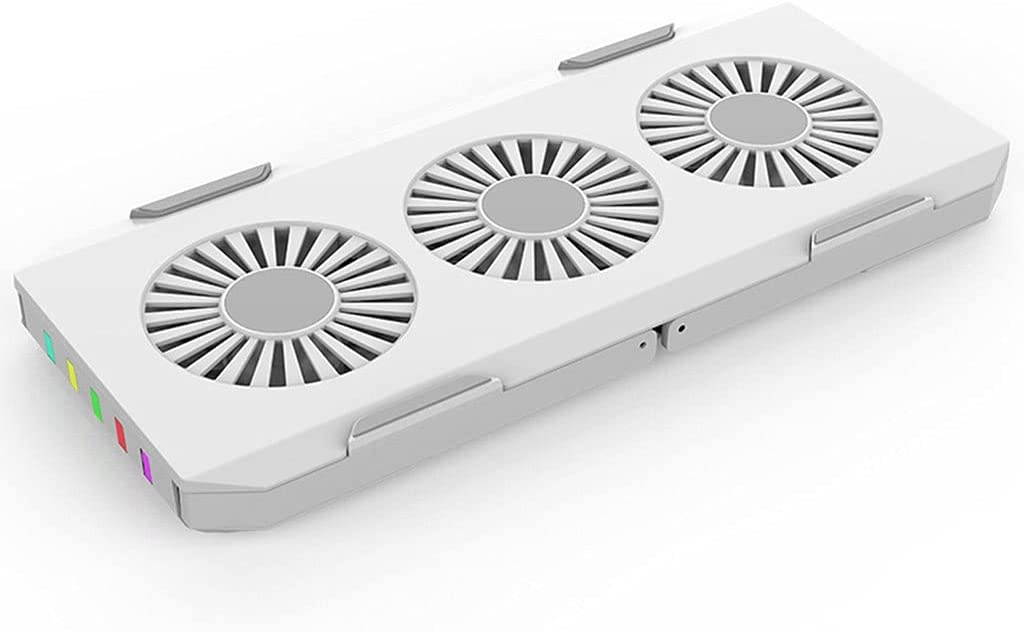 yasu7 Gaming Laptop Cooler 3 Fan RGB LED Light 4500RPM Powerful Air Flow Portable Foldable Notebook Cooling Pad Stand