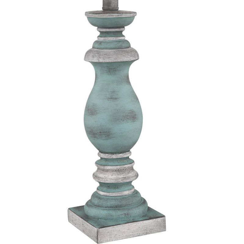 Regency Hill Patsy Blue-Gray Washed Black Shade Table Lamps Set of 2