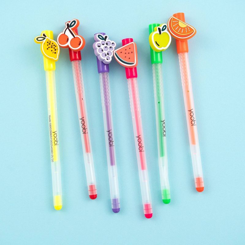 6ct Rollerball Gel Pens Scented Ink Metal Charm Multicolored  - Yoobi™