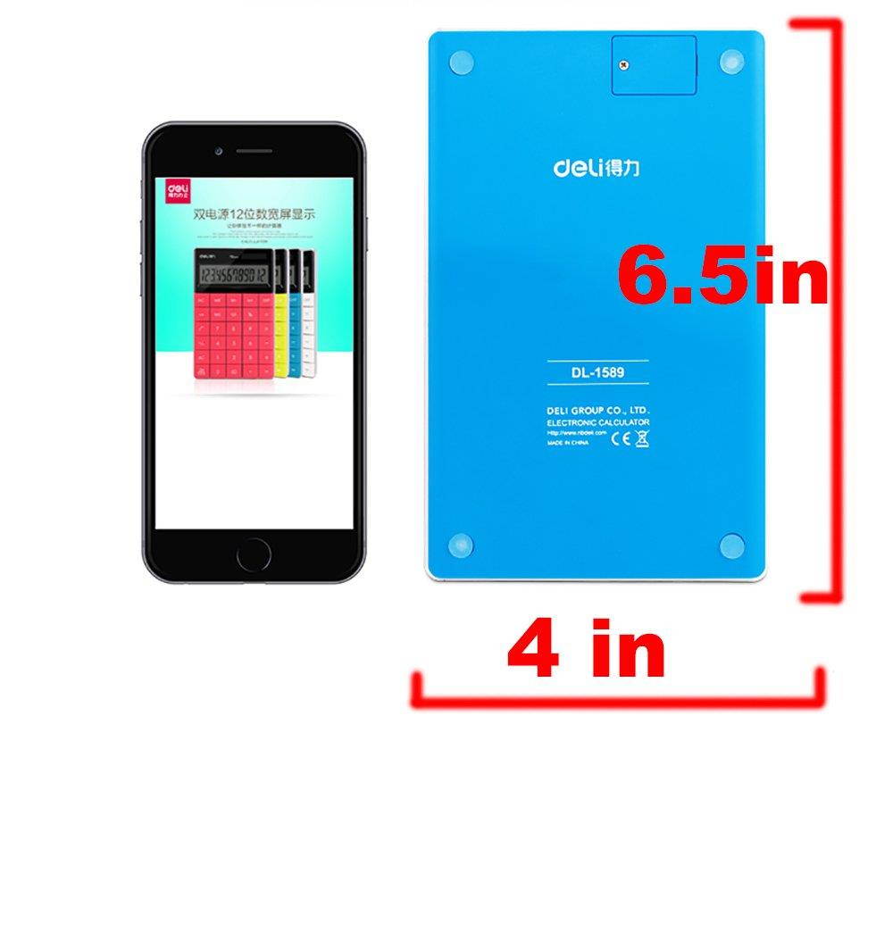 LI-GELISI NO Large, Solar and Button Dattery Dual Power Standard 12-Digit Big Display Handheld Function Desktop Calculator (Black3), 6.5 x 4 x 0.4 inches