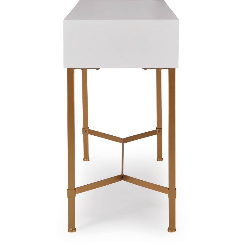 Jupiter Desk Console Table White/Gold - Adore Decor