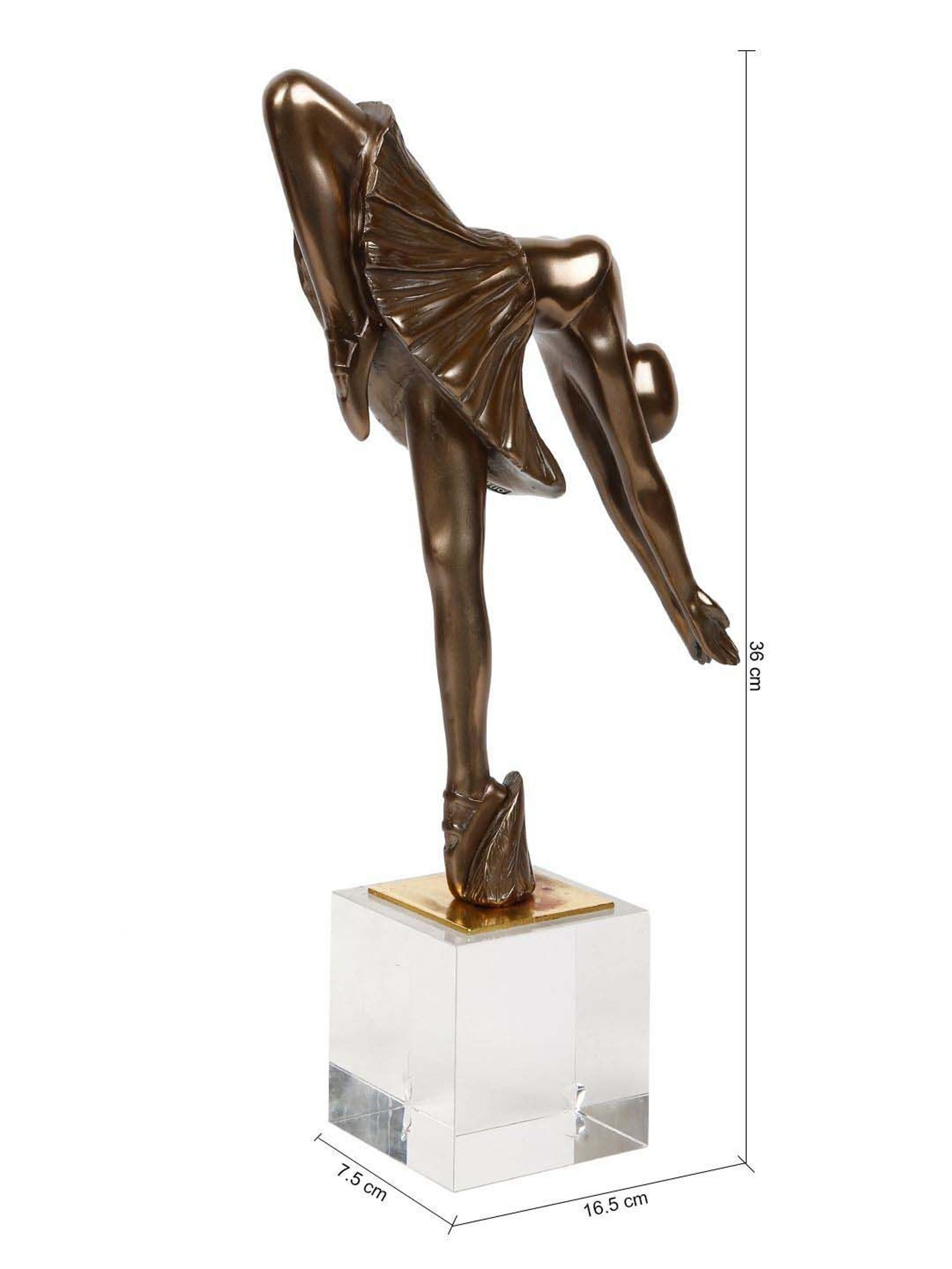 Tayhaa Brown & Transparent Polyresin Frolic Dancing Ballerina Showpiece