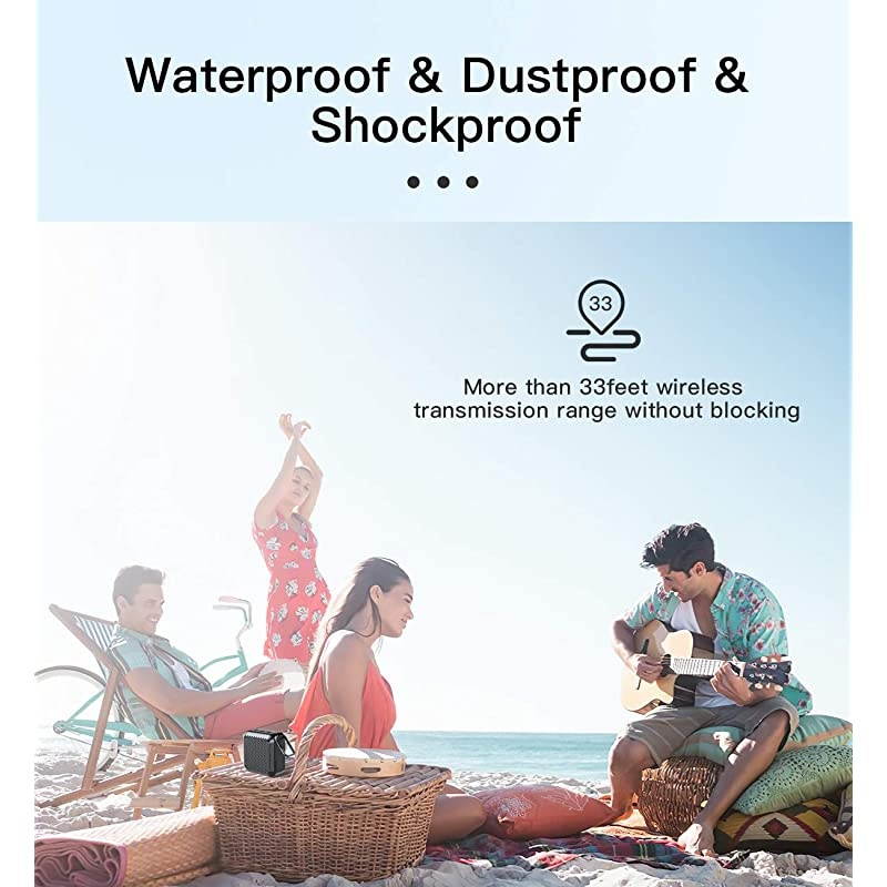 Portable Bluetooth Speaker IPX7 Waterproof Wireless Portable Outdoor Bluetooth Speakers Small Speaker Loud Volume with Mic 12H Playtime AUXTF Card Play for Shower Pool Beach Travel