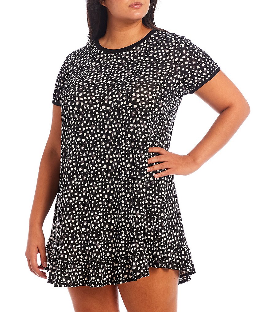 VAN WINKLE & CO. Plus Size Leopard Print Satin Maxi Chemise