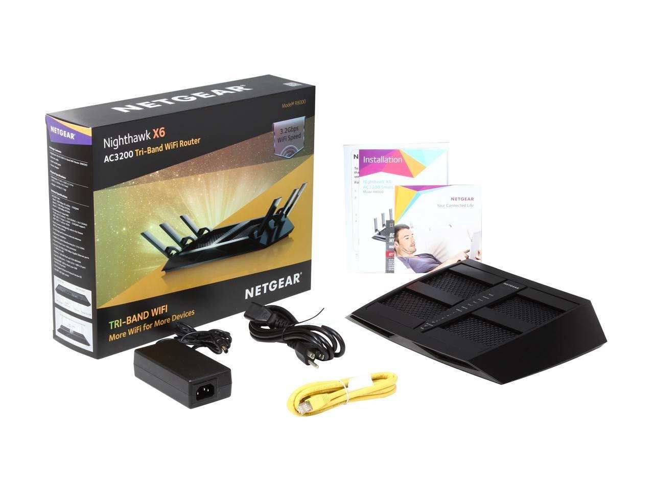 NETGEAR R8000-100NAR Nighthawk X6 AC3200 TriBand Gigabit WiFi Router