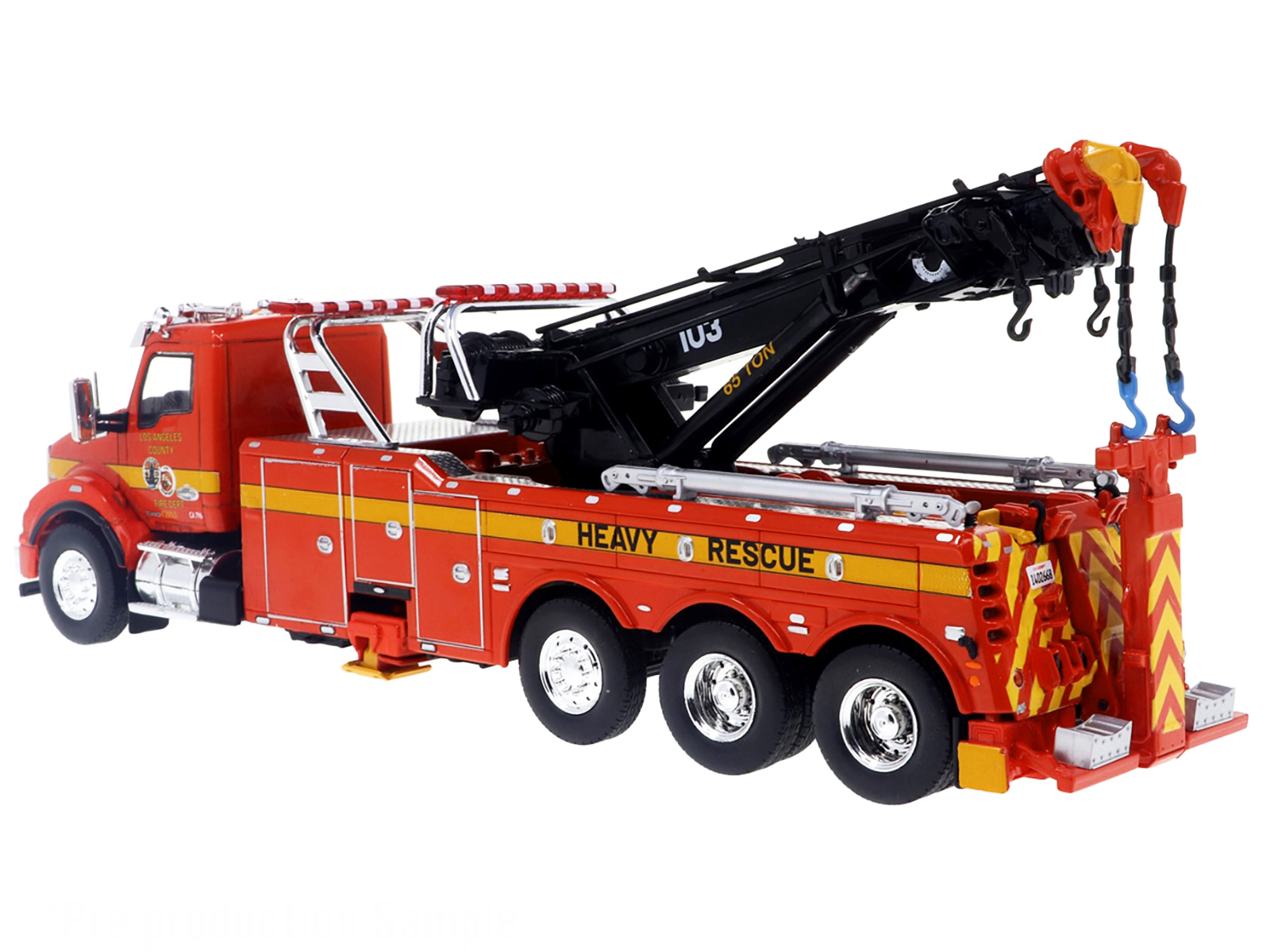 1973 Ward LaFrance Fire Engine "Los Angeles County Fire Department Engine 51" Red "5 Alarm" Series Limited Edition 1/87 (HO) Diecast Model by Iconic Replicas