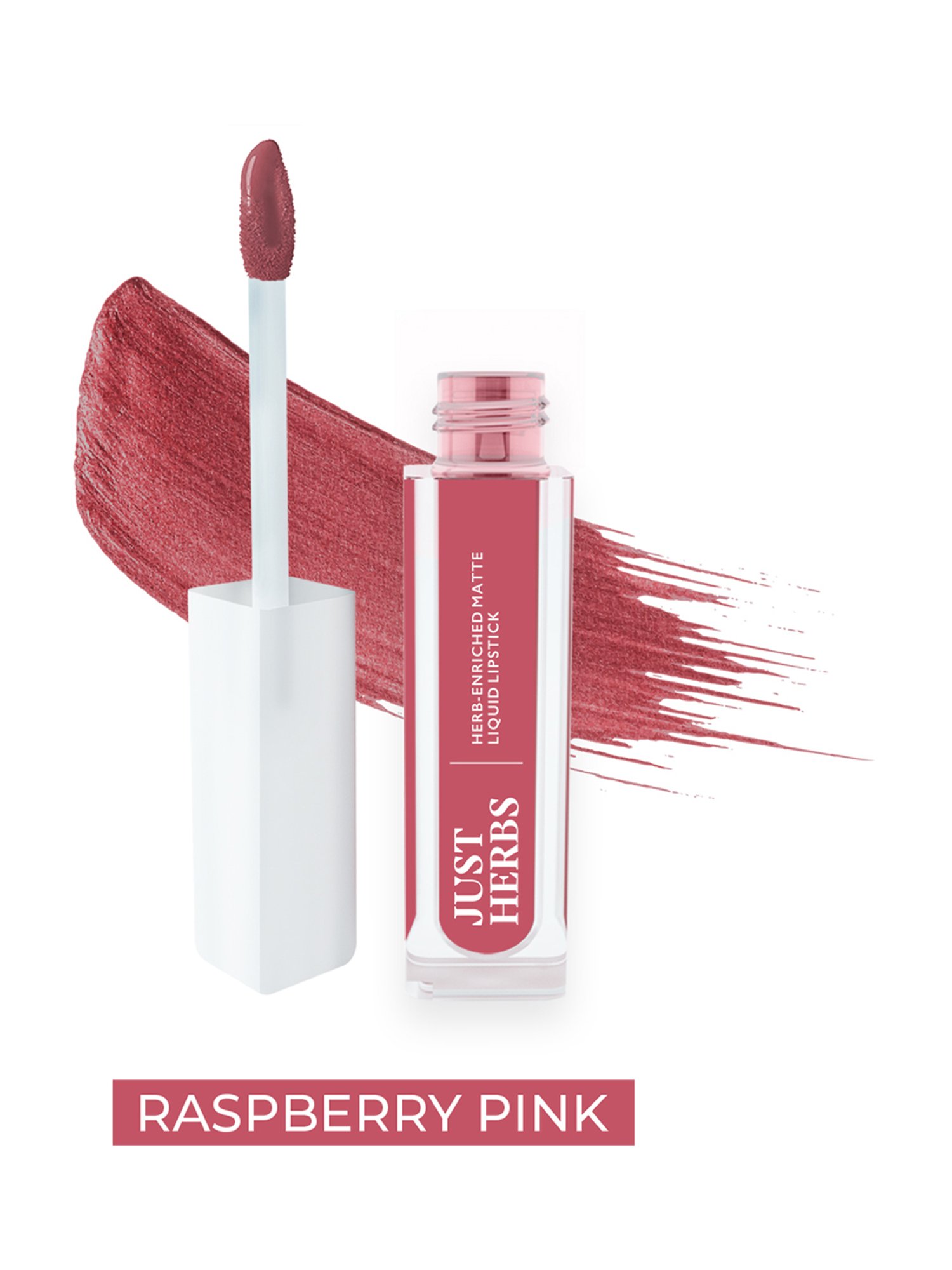 JUST HERBS Herb-Enriched Matte Liquid Lipstick Raspberry Pink - 2 ml