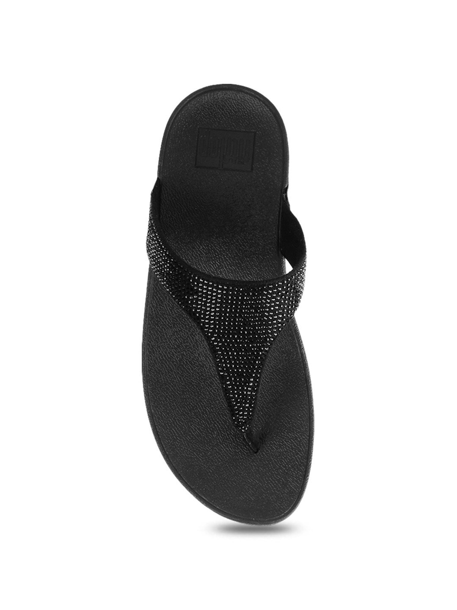 FitFlop Women's Black Thong Wedges