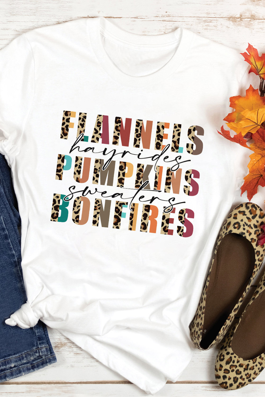 White Flannels Hayrides Pumpkins Bonfires Graphic Tee