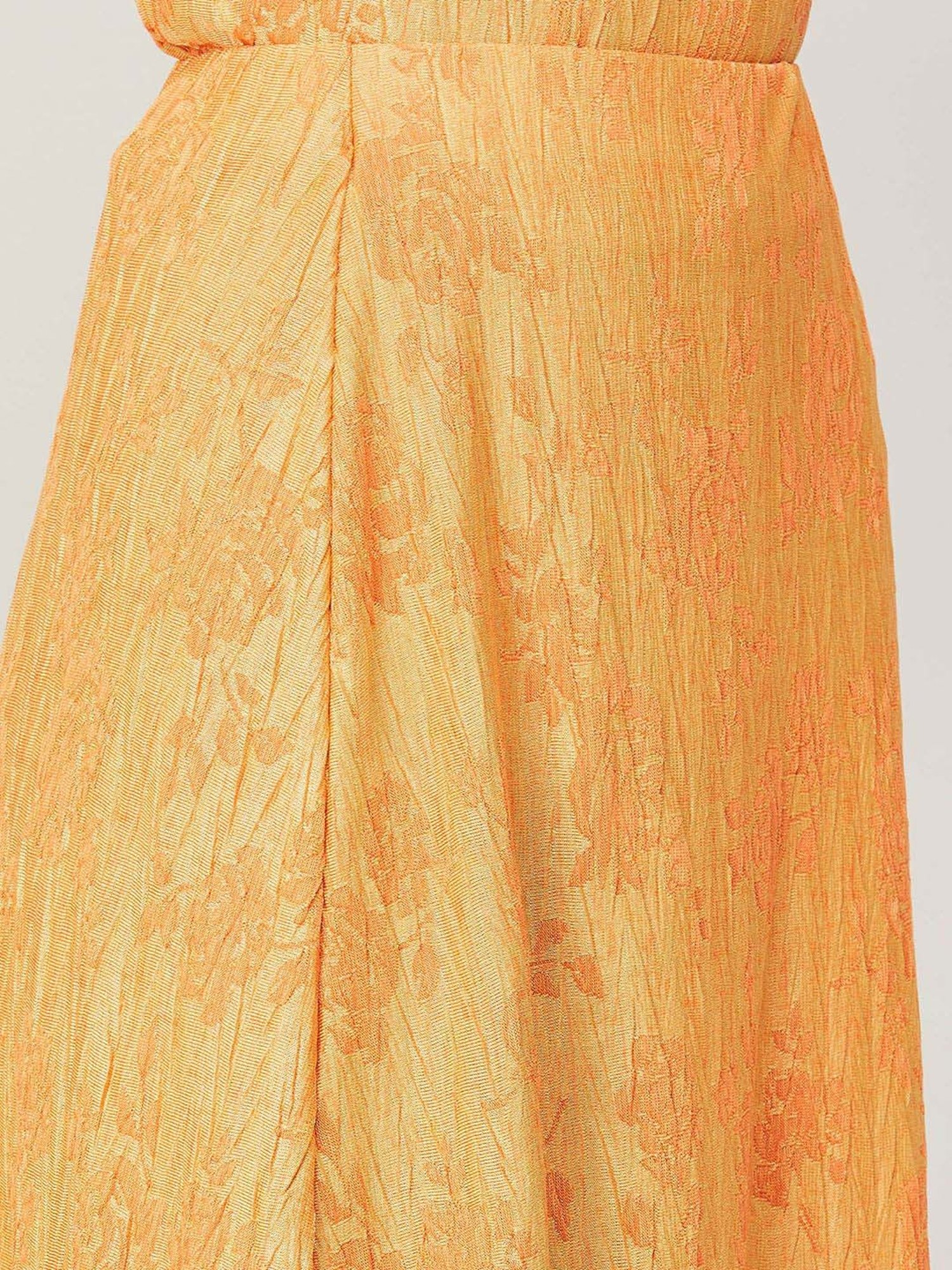 Code by Lifestyle Orange Printed A-Line Skirt