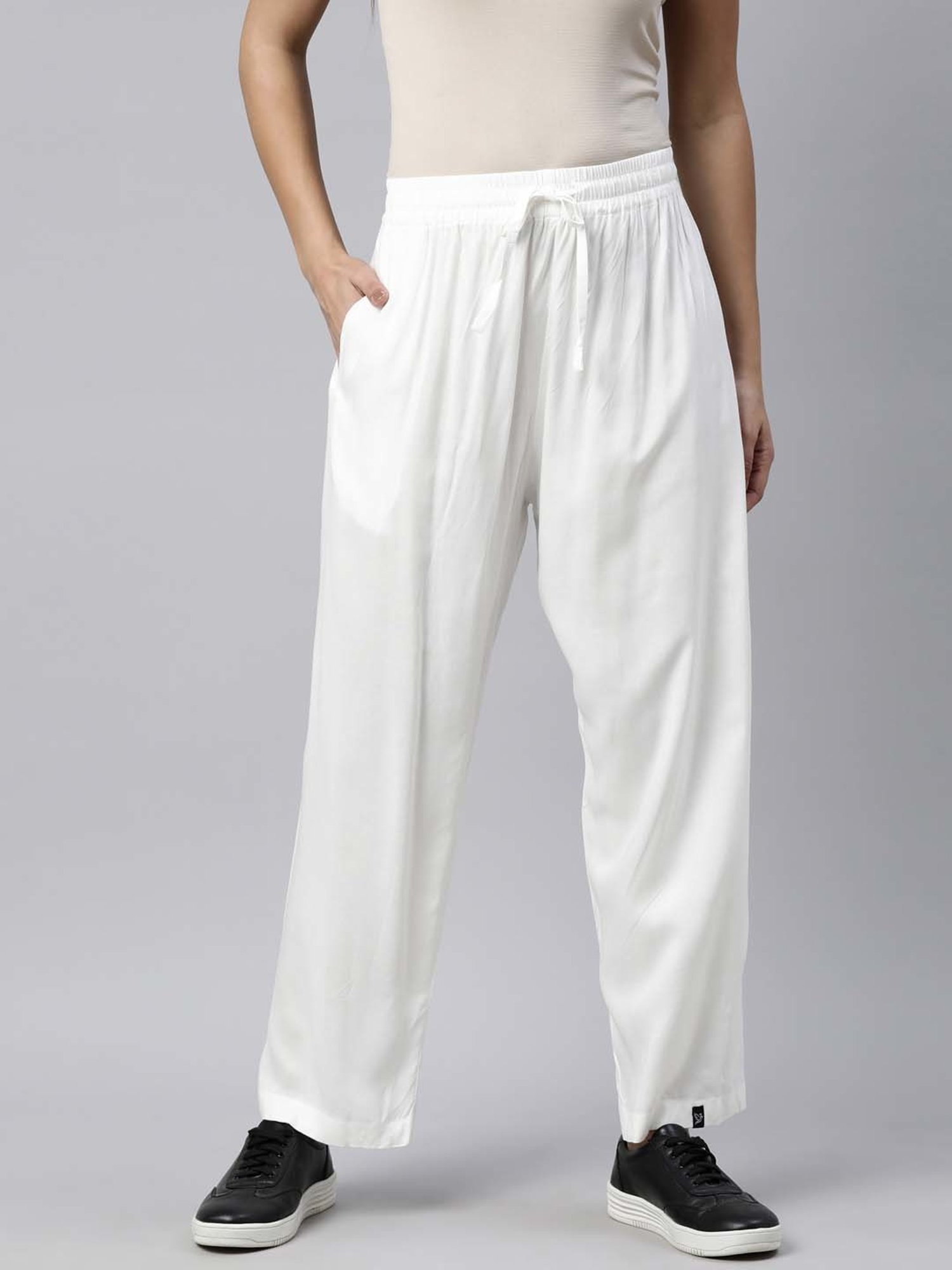 TWIN BIRDS White & Grey Regular Fit Pants - Set Of 2