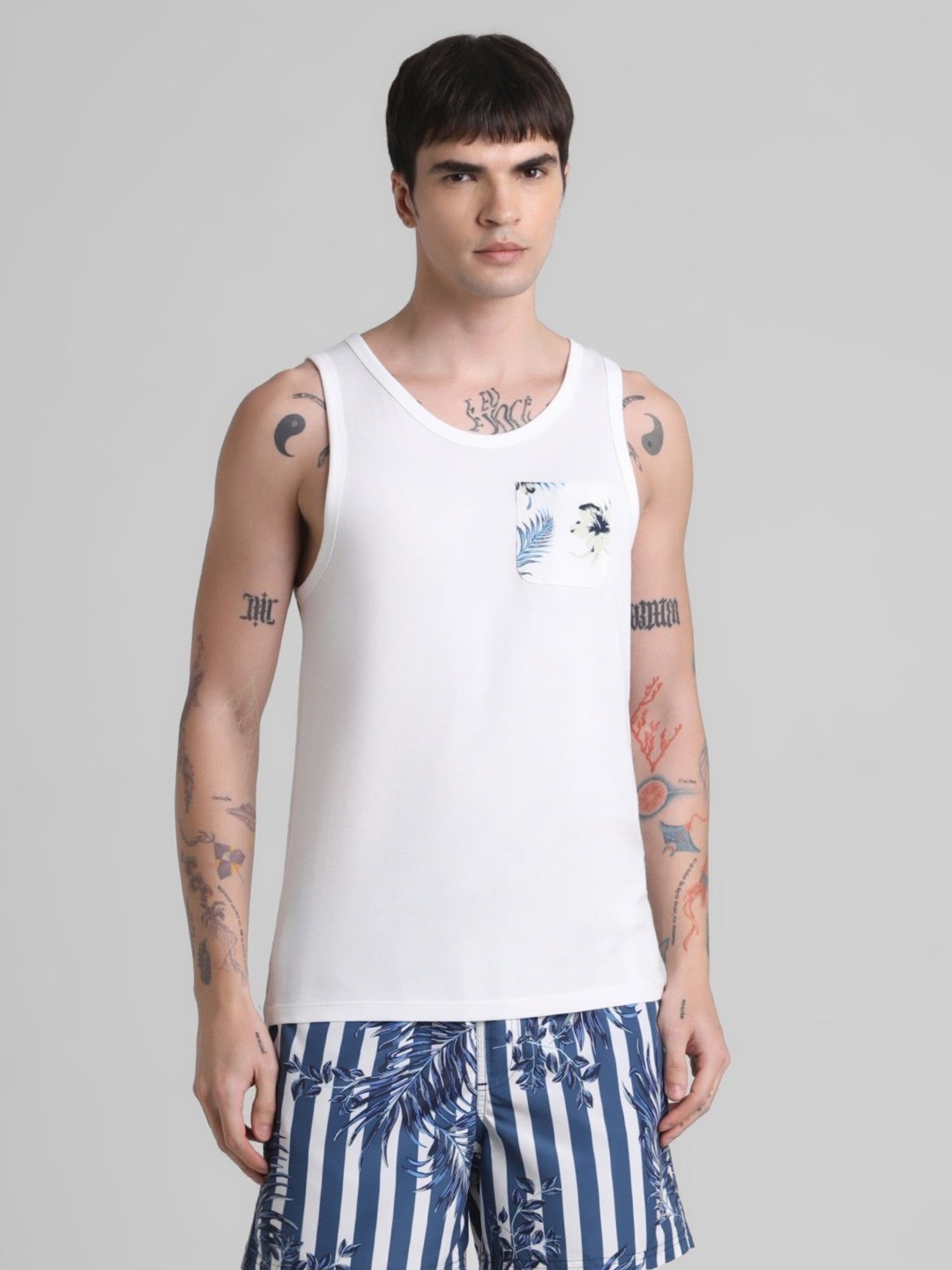 Jack & Jones Cloud Dancer Cotton Slim Fit Tank Tee