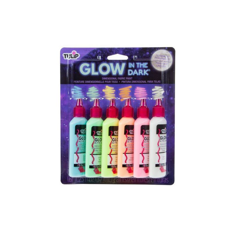 Tulip 6ct 1.25 fl oz Dimensional Fabric Paint - Glow in the Dark