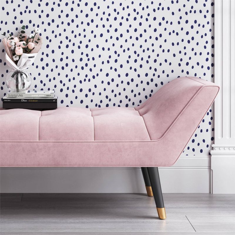 Allura Velvet Tufted Bench Pink - CosmoLiving by Cosmopolitan