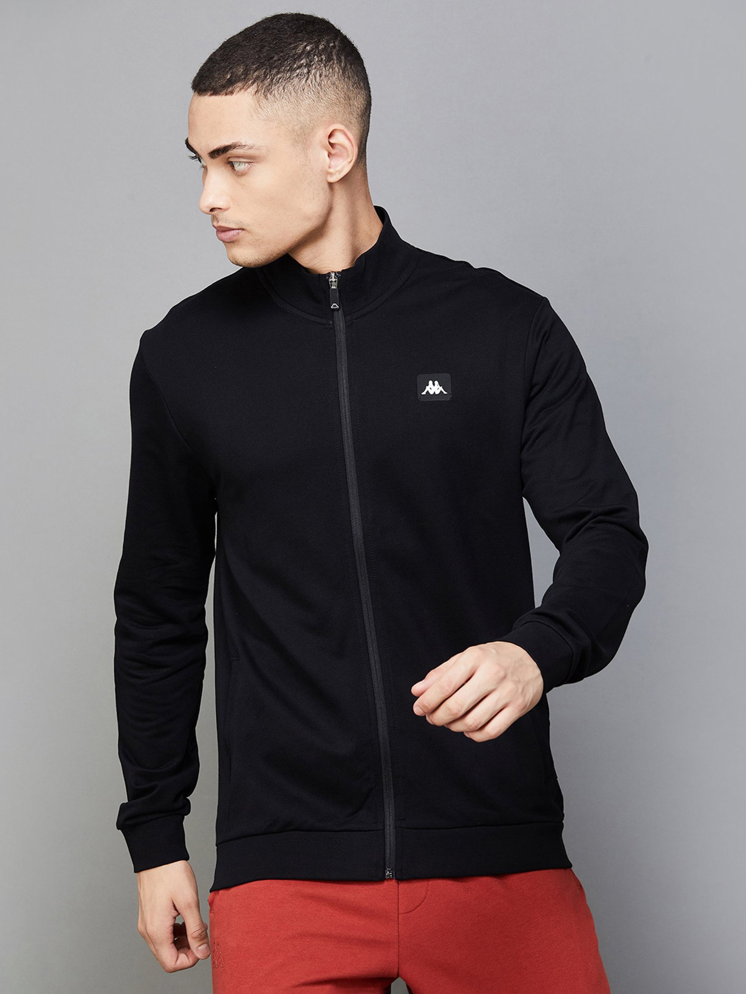 KAPPA Black Regular Fit High Neck Sweatshirt