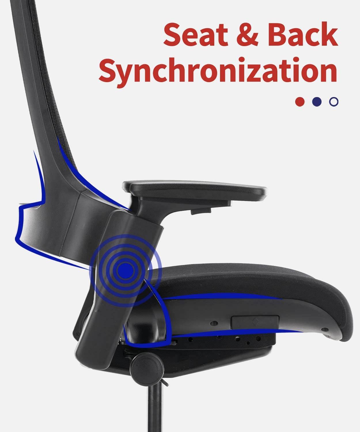 COLAMY Ergonomic High Swivel Executive Chair with Adjustable Height 3D Arm Rest Lumbar Support and Mesh Back for Home Office Black