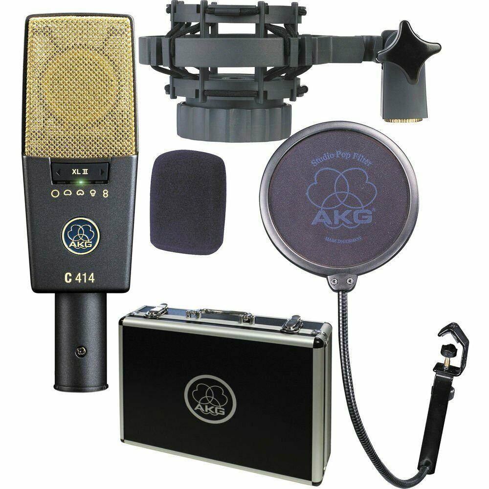AKG C414 XLII Multi-Pattern Large-Diaphragm Condenser Microphone - Includes - 2-Year Extended Warranty
