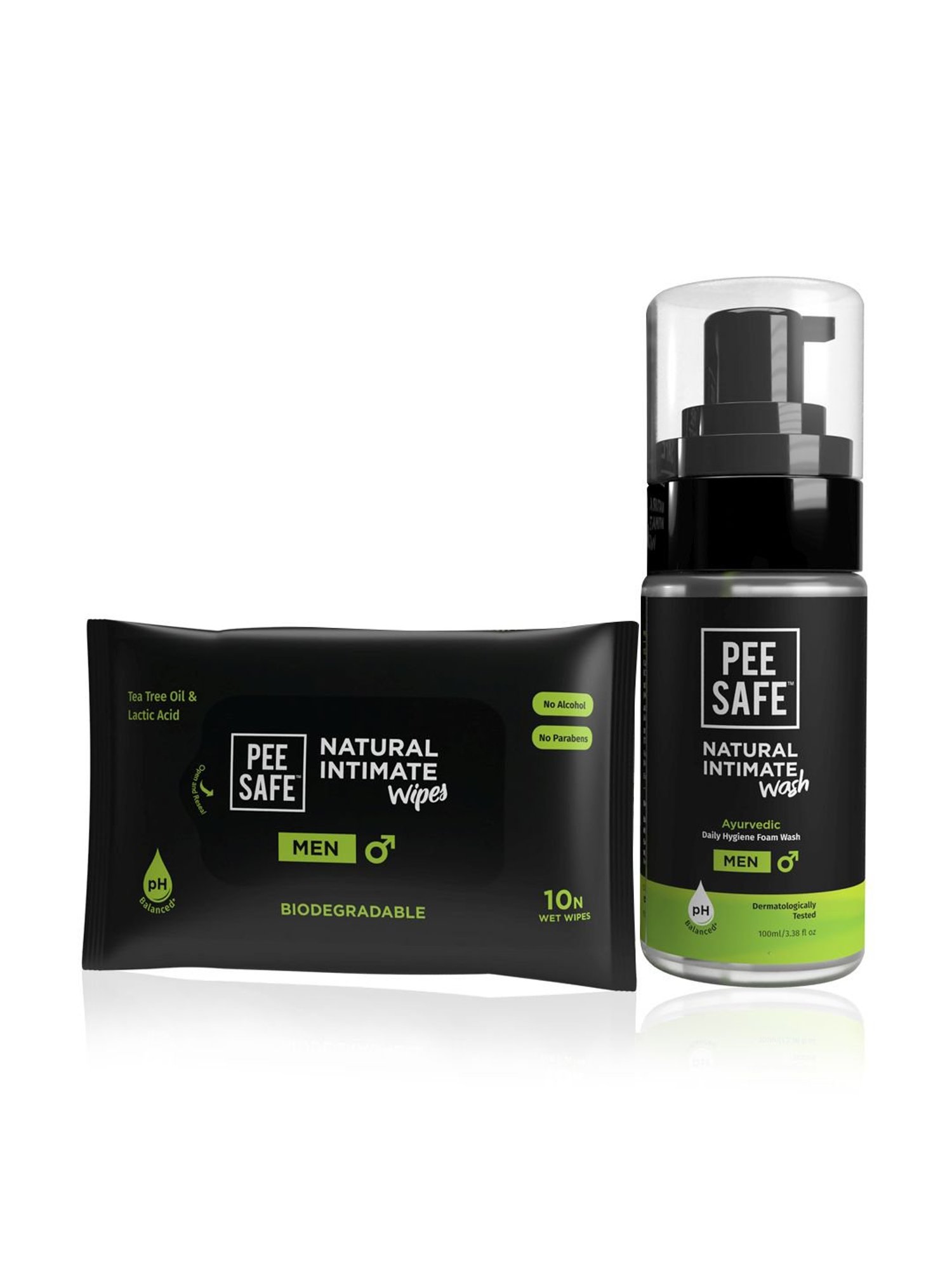 Pee Safe Men's Wash & Intimate Wipes - Pack of 10