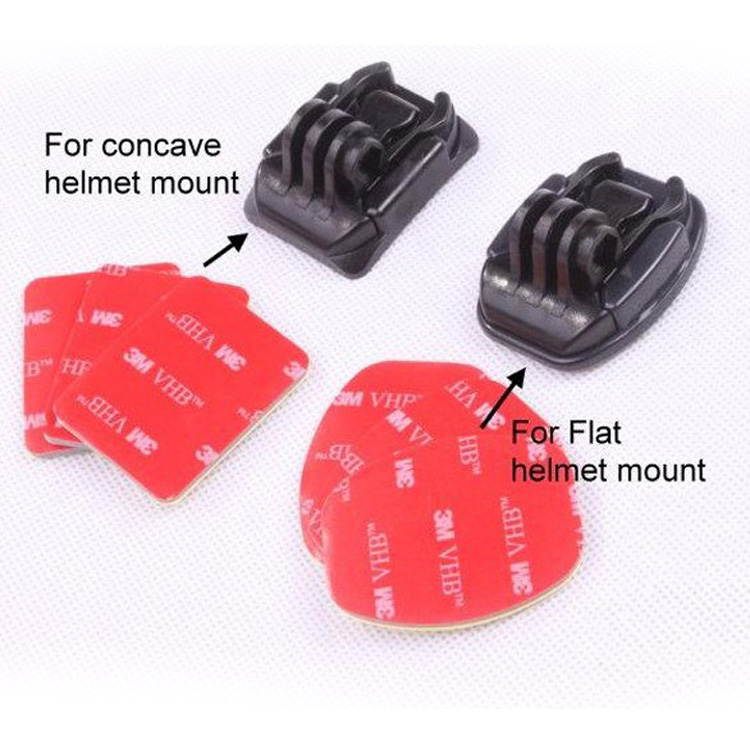 6PCS 3M Sticker Adhesive Pads Set for Gopro HD Hero 3+ 3 2 1 Helmet Flat Curved Surface Mount - Red  GP014