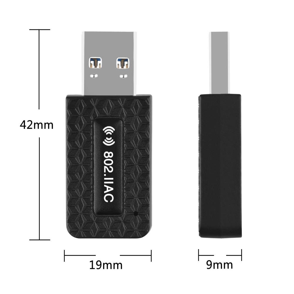 USB3.0 WiFi Adapter, 1300mbps Wireless Network Adapter WiFi Dongle, Dual Band For Mac OS 10.9-10.15 For Windows XP/7/8/8.1/10