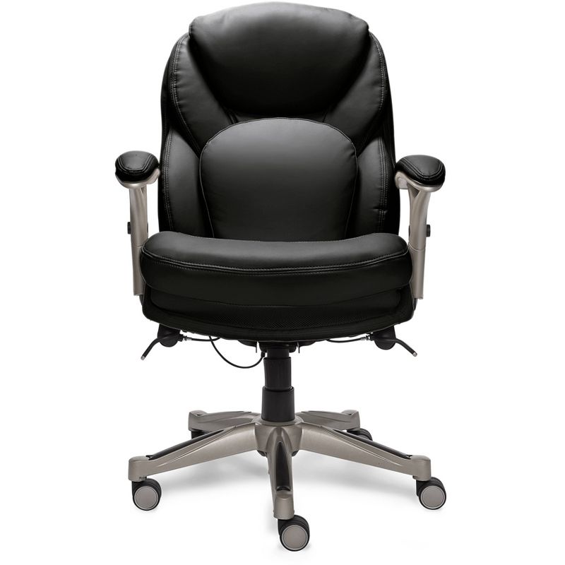 Back N Motion Health & Wellness Managers Chair Black Leather - Serta