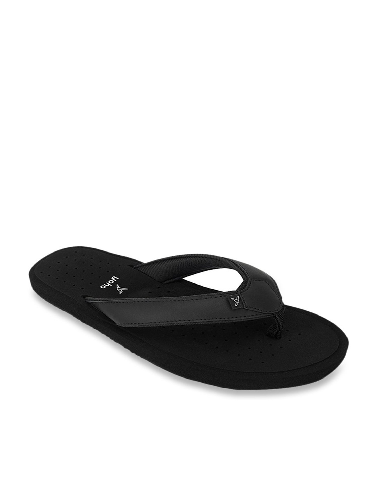 Yoho Men's Arch Support Black Flip Flops